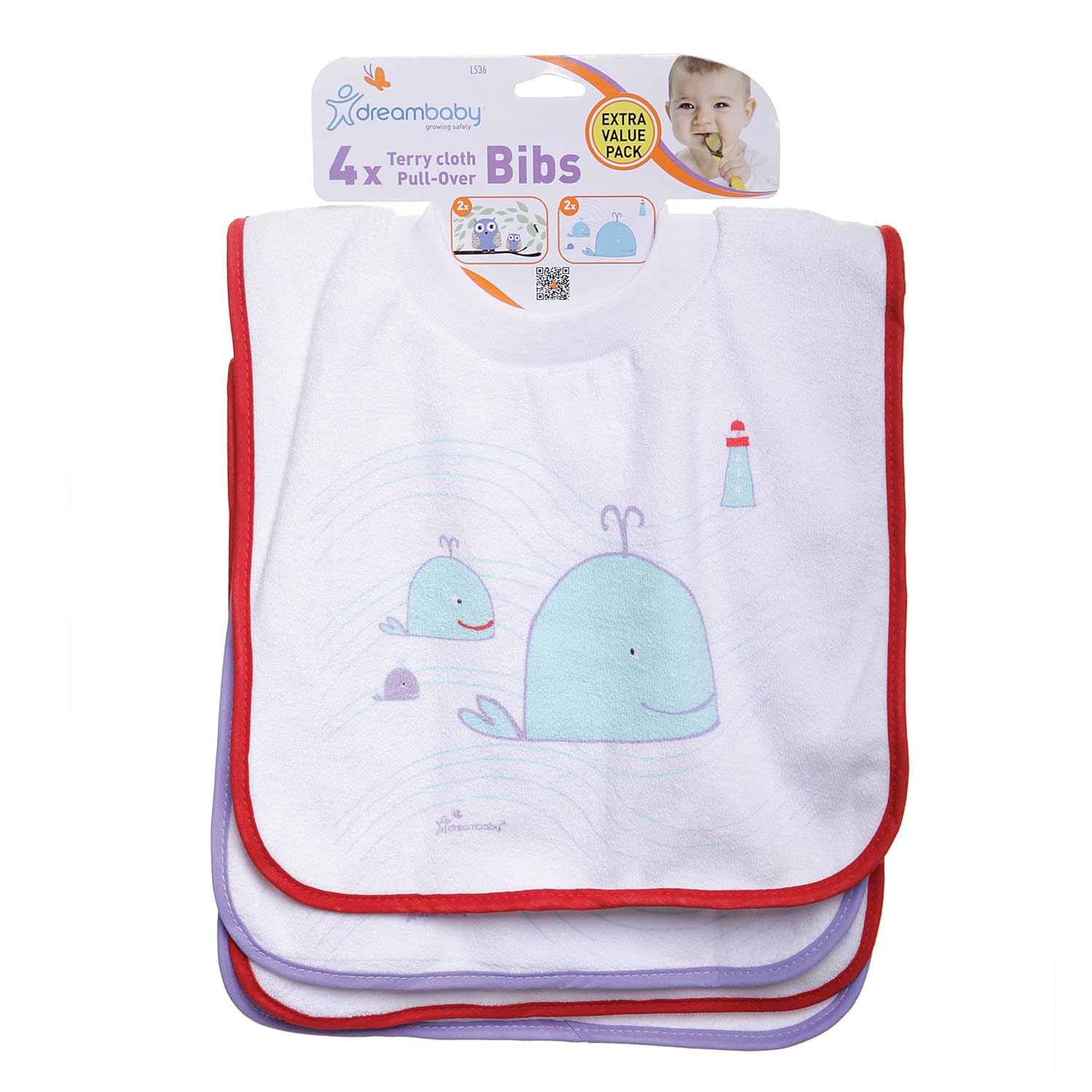 Bibs Clothing & Accessories Dreambaby Pullover Bibs 4Count