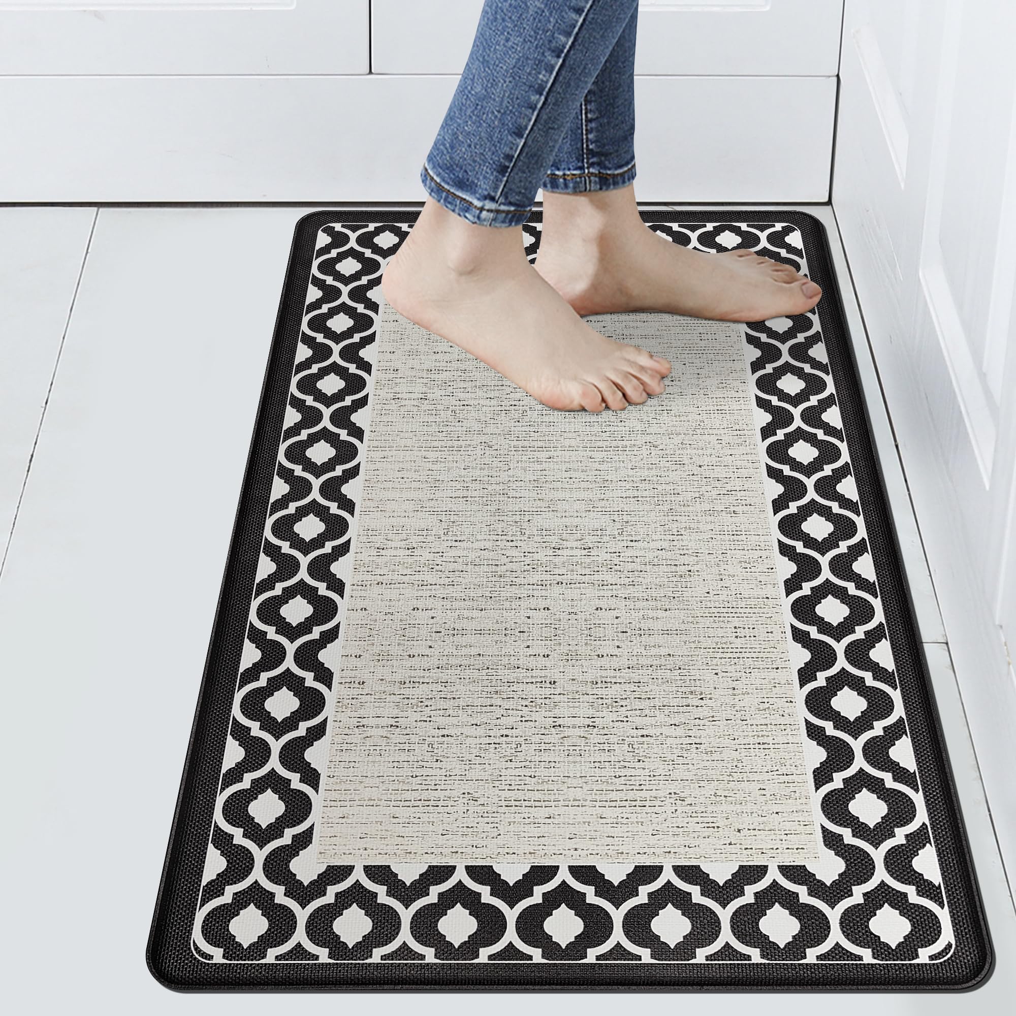 Photo 1 of ATRUG Small Anti Fatigue Kitchen Rug Kitchen Sink Rug Non Slip Kitchen Mats for Floor Cushioned Kitchen Rug Ergonomic Comfort Standing Mat for Kitchen Floor Office Sink Laundry 17.3 x 27.5inchLPNO386486786
