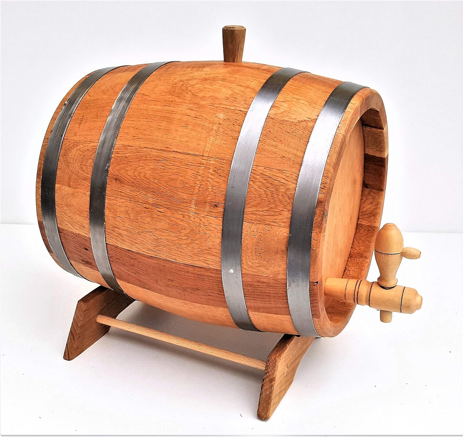 3 L Wooden Barrel Oak Wood Cask with wooden tap and pedestal Amazon.co