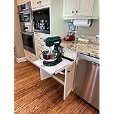 WOOD TECHNOLOGY Kitchen Appliance Lift, White, with Self-Locking Spring Mechanism for Heavy Appliance Storage and Space Savin