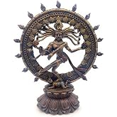 Rustix Shiva Nataraja Dancing Statue &ndash; Exquisite Hindu God Shiva Statue Home Decor with Bronze Finish &ndash; Intricate Detailing, for Devotees &amp; Collectors