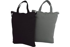 MOM & BAB Wet Bags for Baby Cloth Diapers, Swimsuits and Towels, Travel, Wet Dry Bag for Diaper Bag, Breast Pump Parts, Gym | Water & Odor Resistant (Black & Gray)