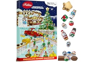 THE MADELAINE CHOCOLATE COMPANY Madelaine Solid Premium Milk Chocolate Santa's Workshop 2025 Countdown Christmas Advent Calendar With 24 Solid Premium Milk Chocolates, 6oz