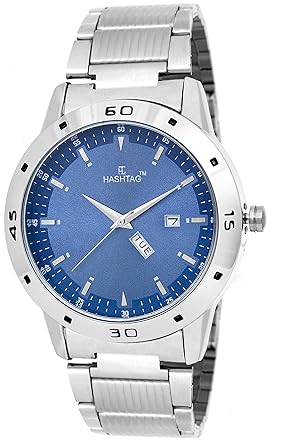 Hashtag Day and Date Display Analogue Blue Dial Mens Watch-Htc-004Dd