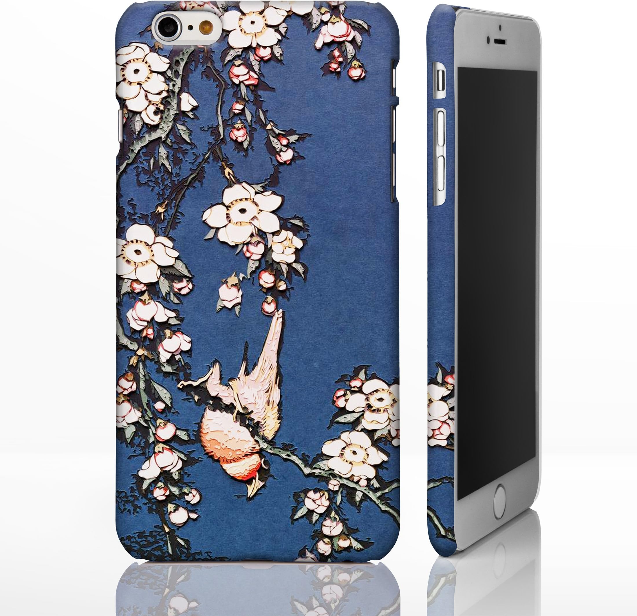 Hokusai Art Collection Case for iPhone 6 / 6S - Artwork 3: Weeping Cherry and Bullfinch. Full Wrap Artwork Covers