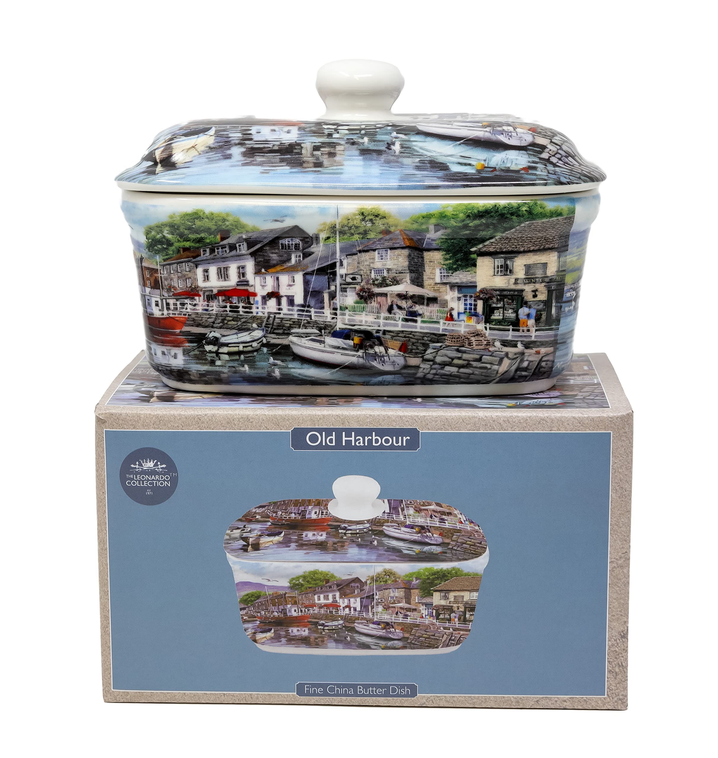 Old Harbour Design Fine China Ceramic Butter Dish Holder