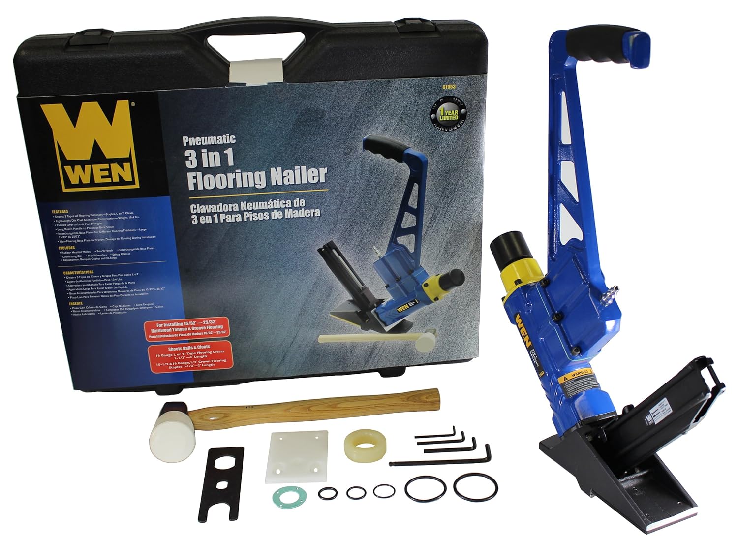 Tools Home Improvement Wen 61953 3 In 1 Pneumatic Hardwood