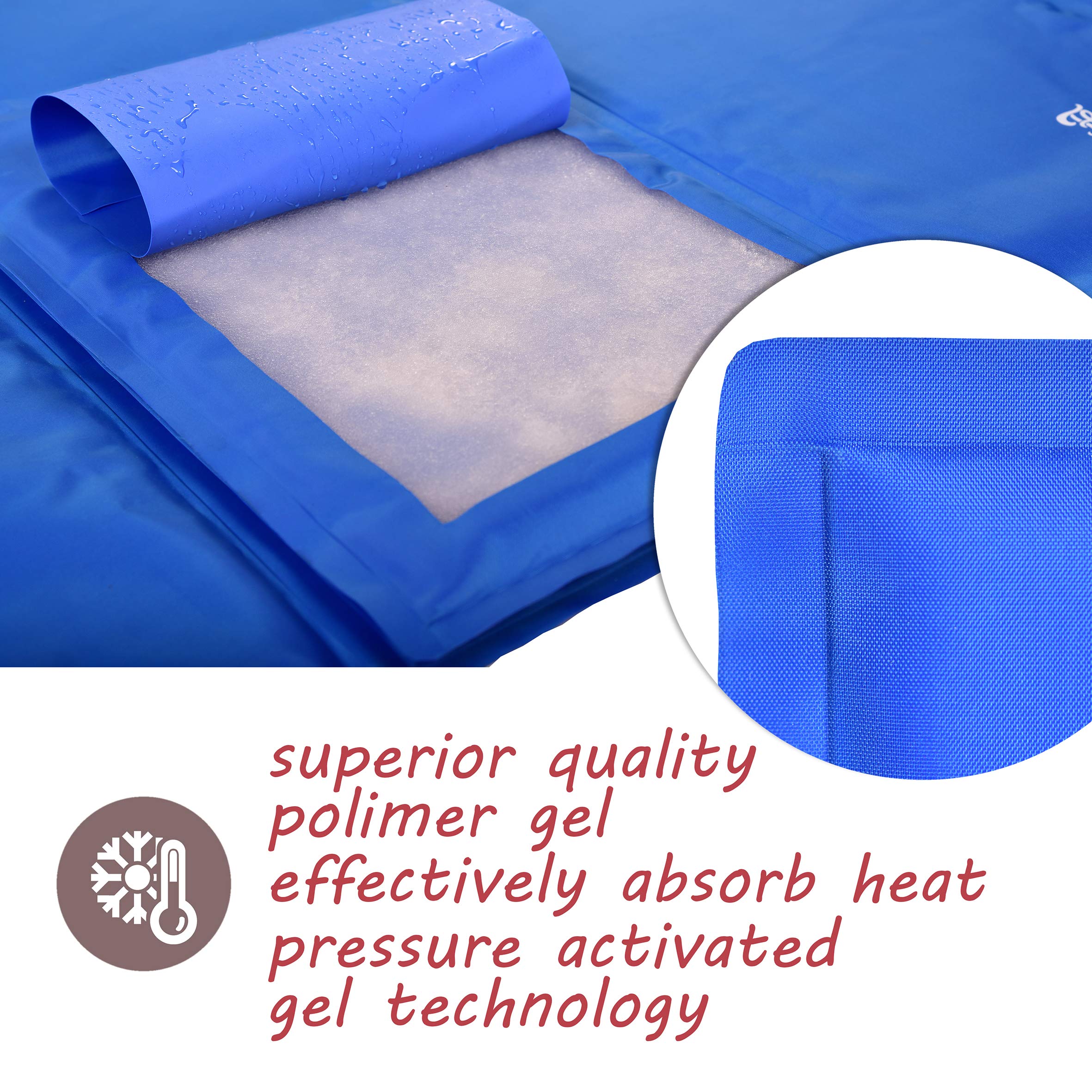 Dog Self Cooling Mat - Best Puppy Cold Gel Pad for Bed Crate Kennel Car Floor Blanket - Premium Waterproof Pet Cool Mat for Sleeping (S,M,L Sizes) (S)