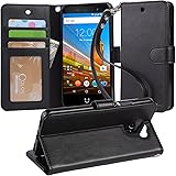 Wileyfox Swift 2X Flip case,Arae Wileyfox Swift 2X Leather case with Card Slots and Wallet,Black