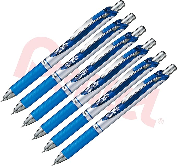 Pentel Gel-Tintenroller EnerGel mit Druckmechanik, 6 Stück, 0.7mm [ blau ]