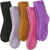 ANTSANG Fuzzy Socks 5 Pairs for Women Men Slipper Fluffy Cozy Warm Winter Thick Plush Crew Socks