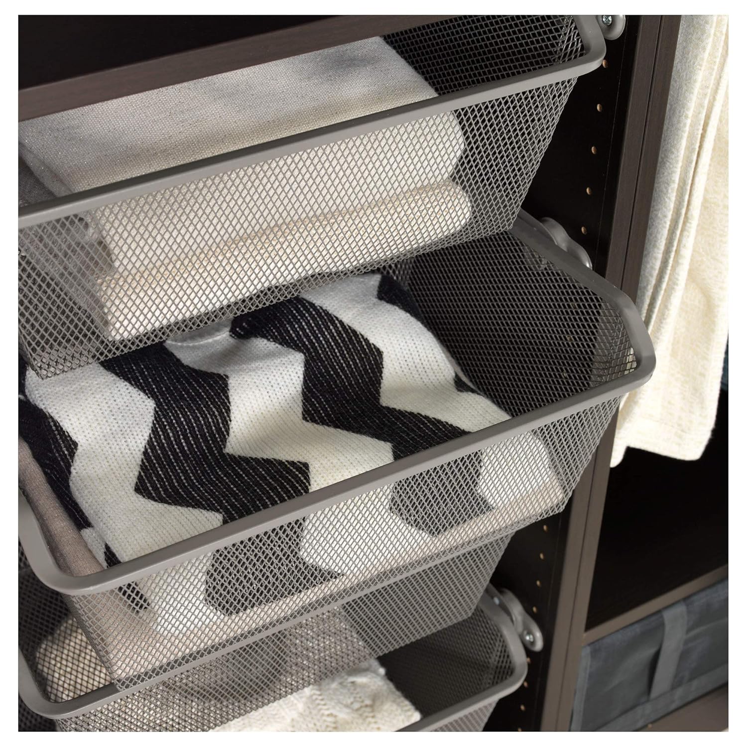 Ikea Komplement Mesh Basket With Pull Out Rail 50x35 Cm Dark