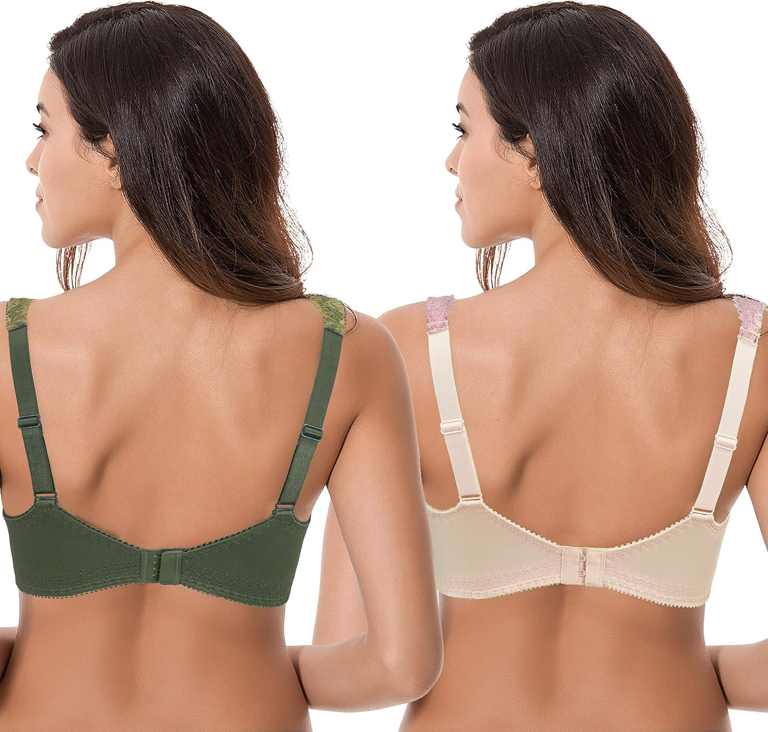 Curve Muse Women's Plus Size Minimizer Unlined Wireless Lace Full Coverage Bras at  Women’s Clothing store