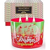 96NORTH Luxury Christmas Candle Gingerbread Scented | Large 3-Wick Jar Candle | Up to 40 Hours Burning Time | 100% Natural Soy Wax | Ideal Christmas Candles Gift