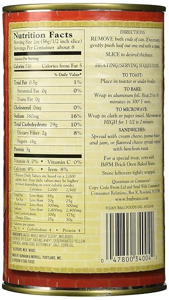 B & M BREAD BROWN RAISIN, 16 OZ