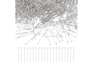 NBEADS 2000 Pcs 304 Stainless Steel Open Eyepins Loop Pins Headpins Findings 0.8 inch/20mm Length for Jewelry Making