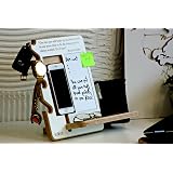 Dock Station In Legno Per Telefono - Organizer Da Scrivania Multifunzione Regalo Per Uomo, Papà, Marito - Porta Oggetti Con Vani Per Orologi E Occhiali