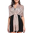 vimate Sparkling Metallic Shawls and Wraps for Evening Party/Wedding/Formal Dresses (With Free Buckle)