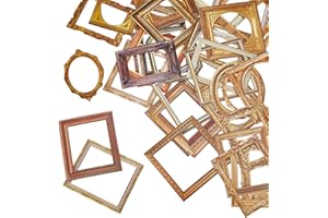 NICENEEDED 120 PCS Vintage Frame Stickers, Metallic Scrapbooking Stickers Frames Photo Decorative Paper, Embellishments for P