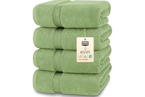 Utopia Towels 4 Pack Premium Bath Towels Set, 27 by 54 Inches, 100% Ring Spun Cotton 600GSM, Lightweight and Highly Absorbent Quick Drying Towels, Perfect for Daily Use, Sage Green