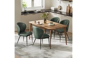 VASAGLE EKHO Collection - Dining Chairs Set of 4, Upholstered Kitchen Chairs, Comfortable Seat, Synthetic Leather with Stitch