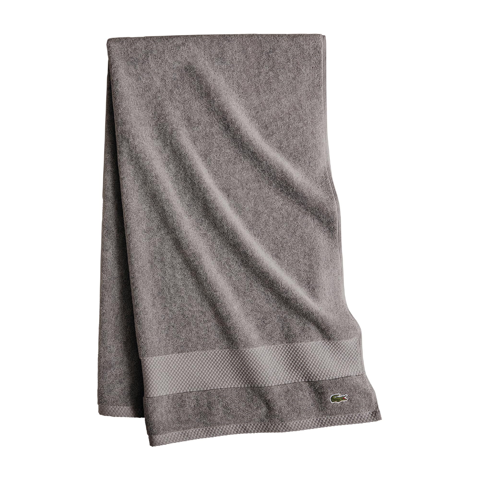 Photo 1 of Lacoste Heritage 100% Supima Cotton Bath Towel, Meteorite, 30" x 54" – Highly Absorbent & Quick Drying, Premium Super Soft Bath Towel, Bathroom Essential, Gift for All Occasions, Machine Washable