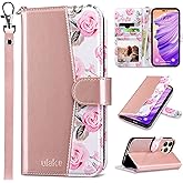 ULAK Compatible with iPhone 14 Pro Max Wallet Case for Women with Credit Card Holders, Designed Flip PU Leather Kickstand Shockproof Protective Cover for iPhone 14 Pro Max 6.7 inch 2022, Rose Gold