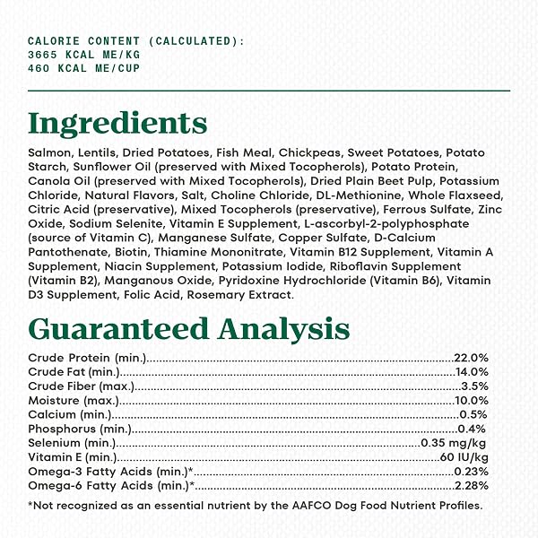 NUTRO LIMITED INGREDIENT DIET DRY DOG FOOD, ADULT DOG FOOD DRY SALMON & LENTILS RECIPE, 4 LBS.