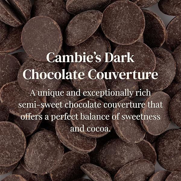 CAMBIE DARK CHOCOLATE COUVERTURE 54.5%, 1 POUND OF DARK CHOCOLATE CHIPS, EUROPEAN STYLE COUVERTURE FOR CHOCOLATIERS, PASTRY CHEFS, HOME BAKERS, AND PROFESSIONALS, 1 POUND