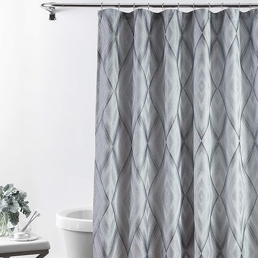 Amazon Com Croscill Echo Xl Shower Curtain 72x84 Slate Grey