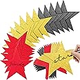 Gejoy 80 Pieces Glitter Star Cutouts Paper Star Confetti Cutouts for Bulletin Board Classroom Wall Movie Party Decoration Supply, 6 Inches Length (Red, Black, Gold)