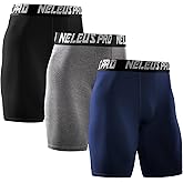 NELEUS Men's 3 Pack Performance Compression Shorts