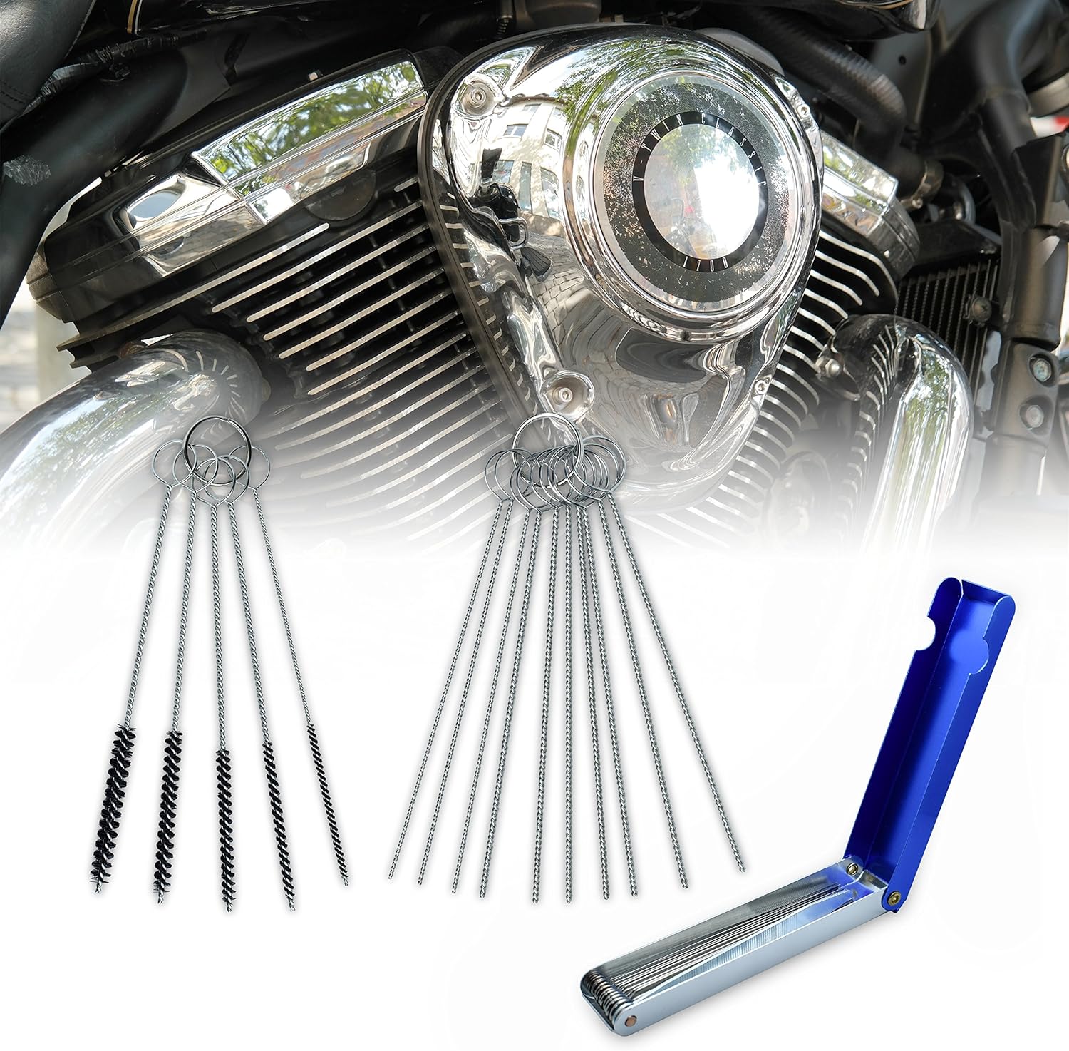 homEdge Carburetor Cleaning Tool Kits, Carb Carburetor Jet Cleaner for ATV, UTV, Motorcycle Moped Welder Carb, Jet Dirt Remover, Set of 10 Cleaning Needles + 5 Nylon Brushes + 13 Cleaning Wires Set: Automotive