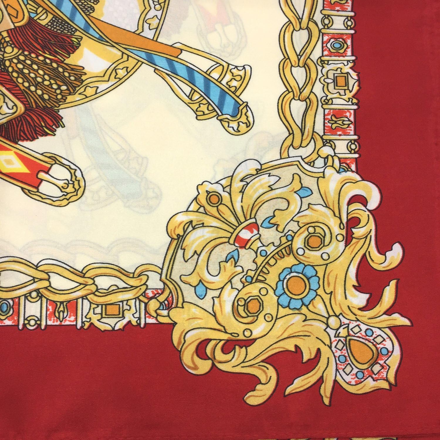 YOUR SMILE Silk Like Scarf Women's Fashion Pattern Large Square Satin Headscarf Red Carriage at  Women’s Clothing store