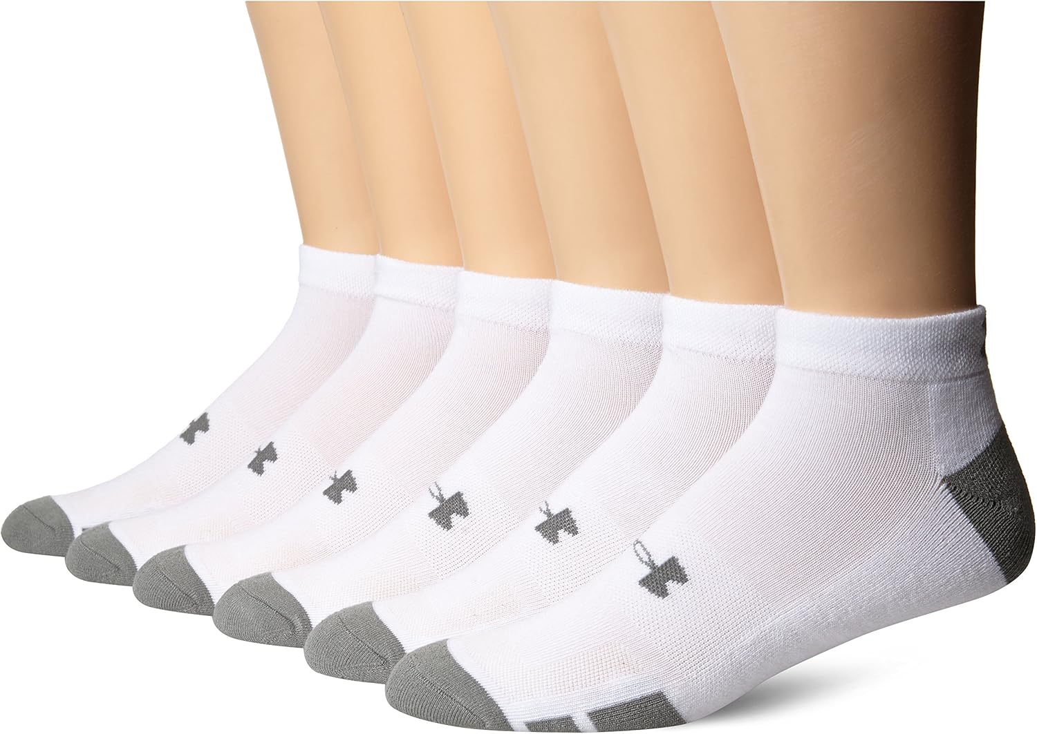 Under Armour Men's Resister Low Cut Socks (6 Pair), White, XLarge
