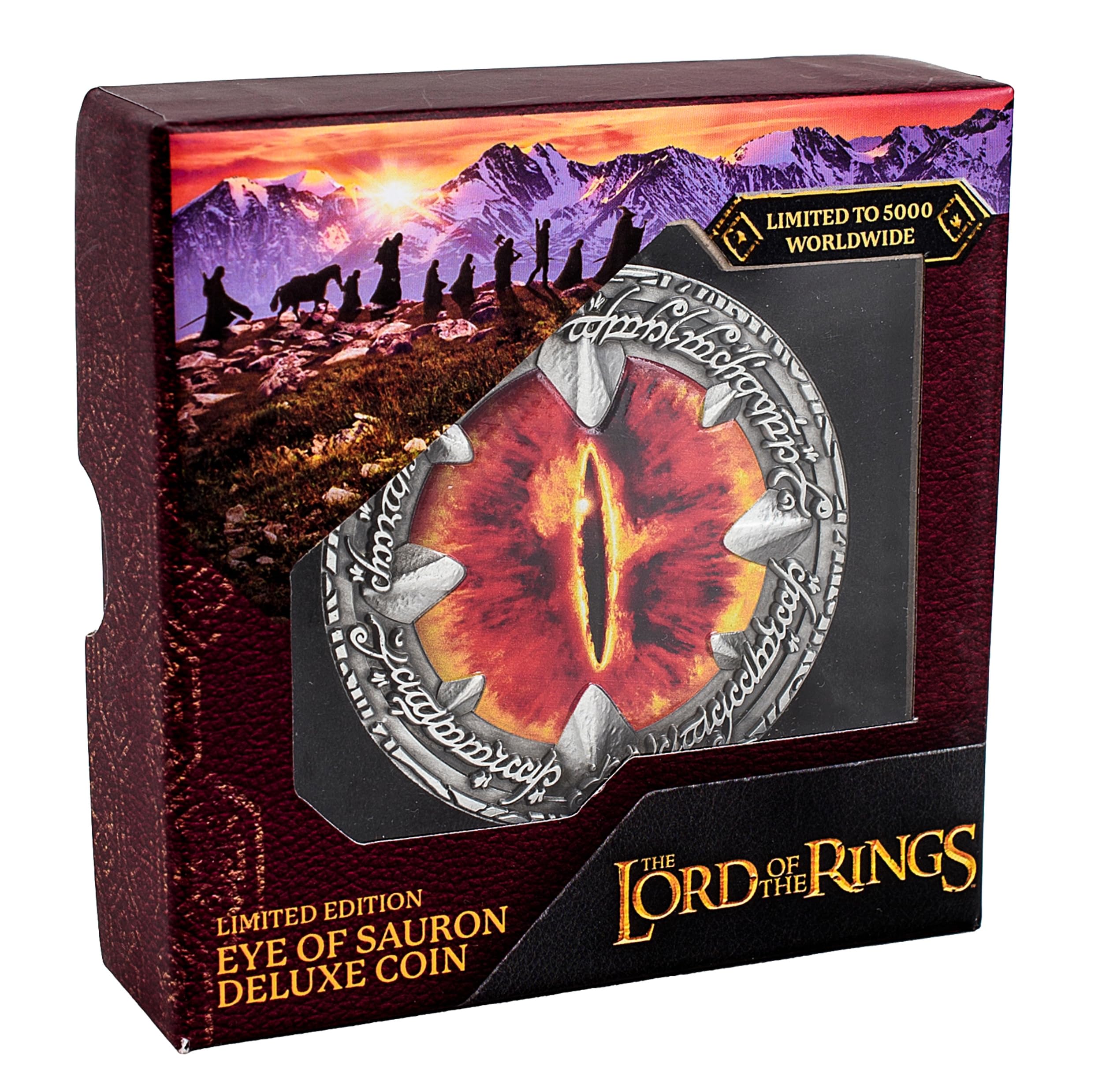 Lord of the Rings Eye of Sauron Deluxe Coin – Officially Licensed Collectible with Display, Gift for LOTR Fans