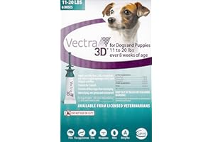VECTRA 3D for Dogs Flea, Tick & Mosquito Treatment & Prevention for Small Dogs (11 – 20 lbs), 6 Month Supply