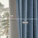 CUCRAF 100% Blackout Curtains Light Blue 66 x 54 Inch 2 Panels Eyelet view 5