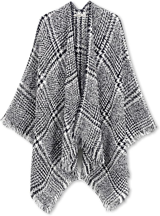 Poncho Réversible Breezy Lane Pour Femme - Cape Cardigan Élégante Pour Automne/Hiver - Avec Ceinture