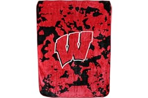 College Covers Everything Comfy Wisconsin Badgers Soft and Warm Huge Raschel Throw Blanket, 86" x 63"