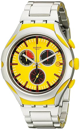 Swatch Mens YYS4002AG Irony Analog Display Swiss Quartz Silver Watch