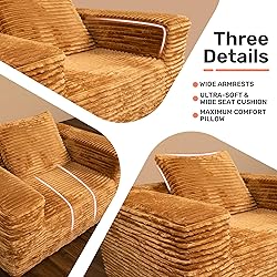 51.2 INCH Fluffy Corduroy Boneless Couch Cloud