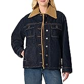 Amazon Essentials Women's Oversized-Fit Faux-Shearling Lined Denim Jacket