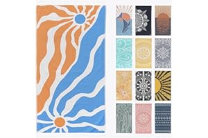 FESHKA Sand Free Turkish Beach Towel (37 x 67) Quick Dry Bath Towel, Oversized Beach Blanket, Lightweight for Travel - Made with 100% Organic Turkish Cotton - Synergy (Blue/Orange)