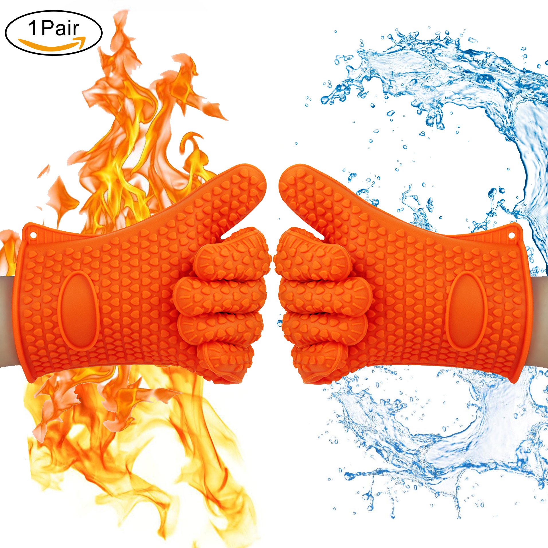 XCOOK Oven BBQ Gloves Heat Resistant Waterproof Non-Slip Cooking Baking Cleaning Silicone Gloves