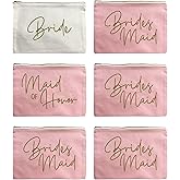 LADY&HOME Bridesmaid Makeup Bag Bride Vibe Team Bride Makeup Bag Wedding Party Cosmetic Bag Bridesmaid Proposal Gifts for Bridal Shower,Wedding,Bachelorette