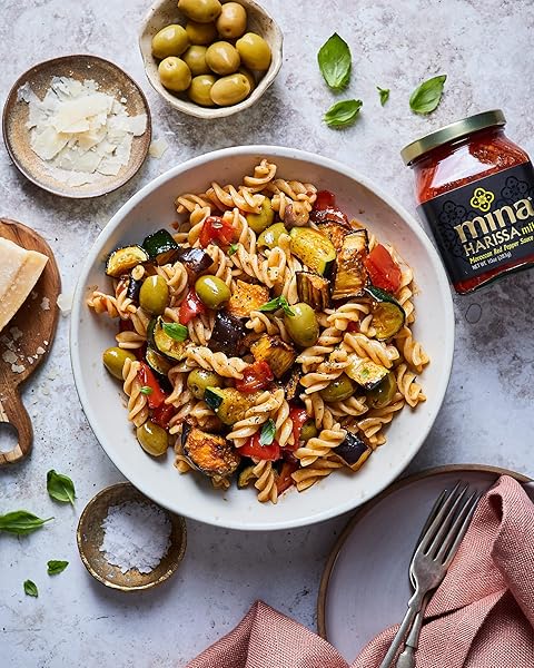 MINA HARISSA MILD SAUCE, HOMESTYLE MOROCCAN RED PEPPER HARISSA PASTE, 10 OZ – HARISSA SAUCE WITH TANGY TWIST, EXCITE YOUR SENSES WITH MINA MILD HARISSA SEASONING