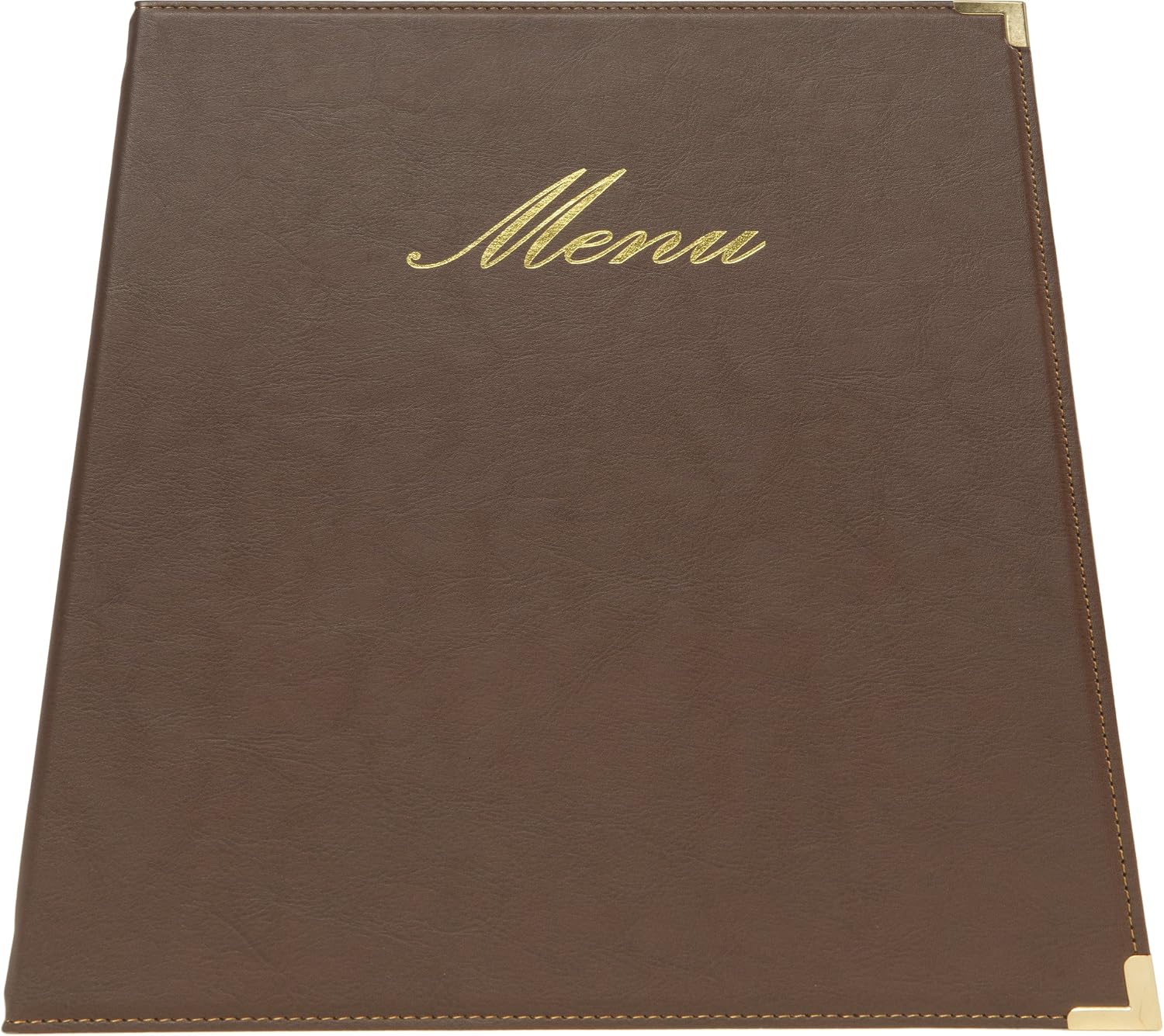 Securit Classic leather style menu holder - (1 double insert included, which displays 4x A4) - A4, Marrone - Image 3