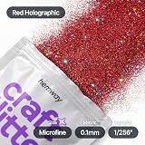 Hemway Red Holographic Glitter Microfine 100g for Resin Craft Nail Art view 4