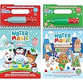 Scentco Holiday Water Magic (2 Pack - Candy Cane & Gingerbread) - Patented Gourmet Scented Reusable Water Reveal Activity Books - Stocking Stuffers, Holiday Gifts for Kids, No Mess, All Fun
